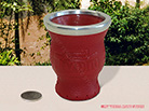Playadito Leather Covered Glass Vessel